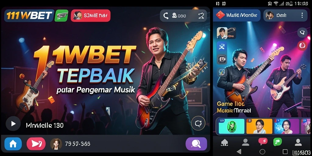 Tangkapan layar gameplay 11WBET menampilkan antarmuka aplikasi musik yang menarik.