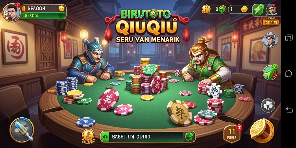 Screenshot gameplay BIRUTOTO dengan suasana QiuQiu yang mendebarkan.