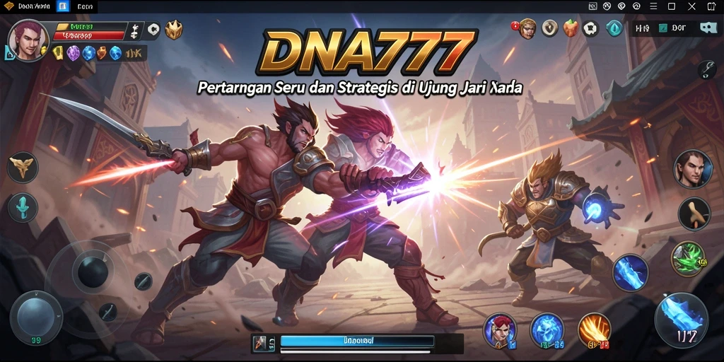 Tampilan gameplay seru dan intens dalam DNA777 yang menunjukkan pertarungan mendebarkan.