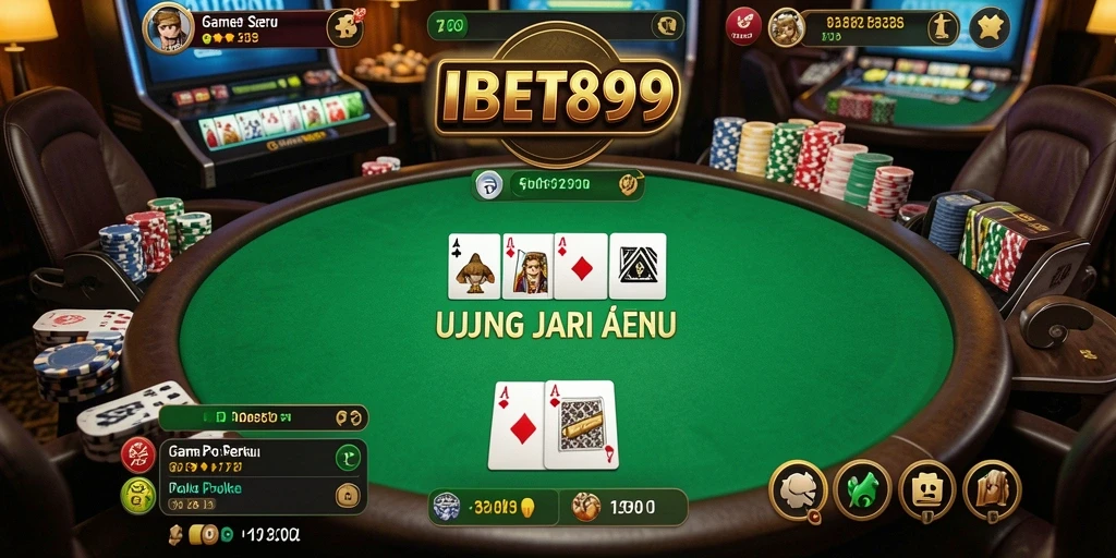 Tampilan seru gameplay Poker di IBET899 yang mendebarkan.