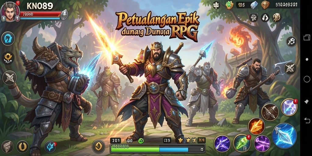 Tampilan gameplay KNO89 yang memukau dalam dunia RPG.