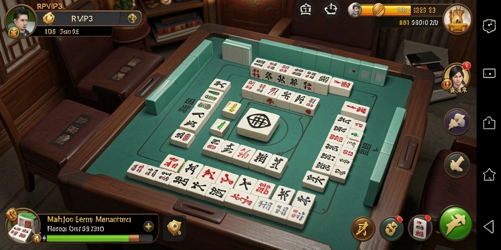 Screenshot RPVIP3 menampilkan gameplay Mahjong yang seru dan menarik.