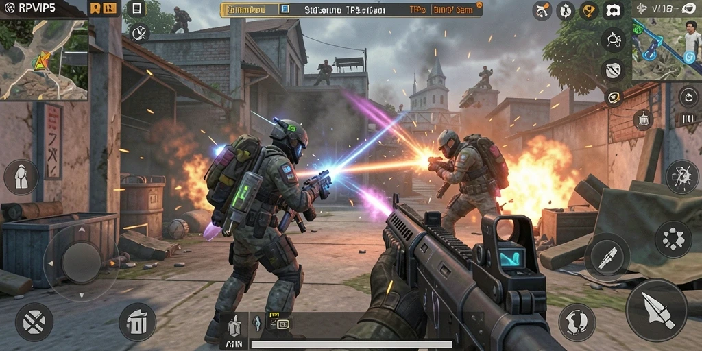 Tangkapan layar utama RPVIP5 yang menunjukkan serunya gameplay TPS.