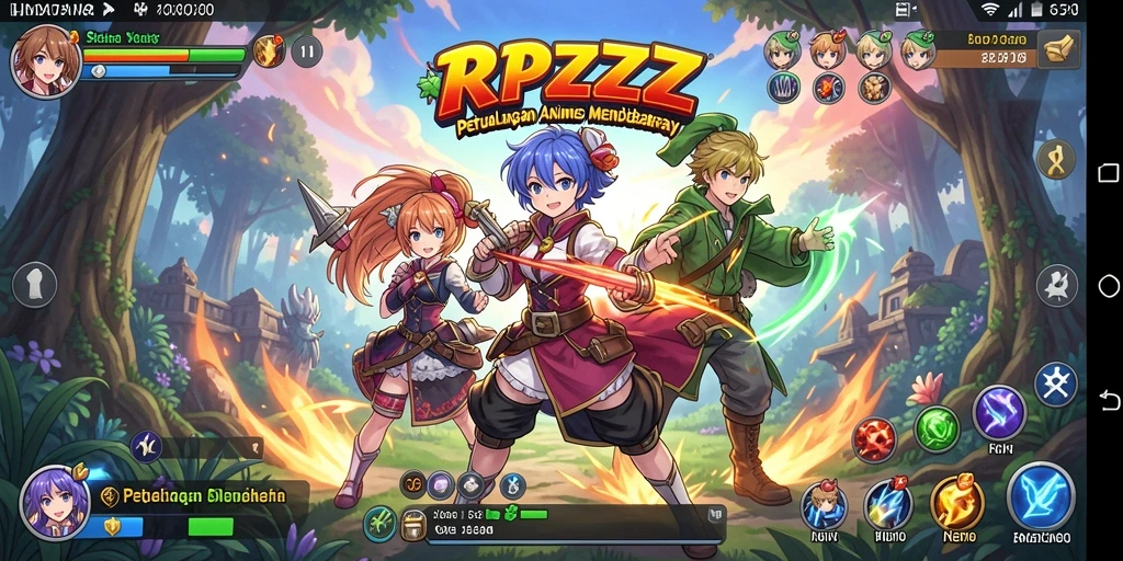 Tampilan gameplay yang penuh aksi dan karakter Anime yang menawan.
